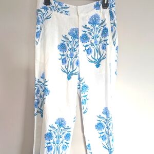 Roller Rabbit Corin Koni Crop Pants Blockprint size MED